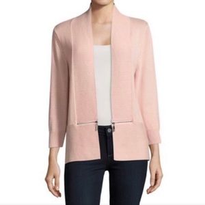 Ivanka Trump Pink Knit Cardigan Sweater Gold Hardware XS
